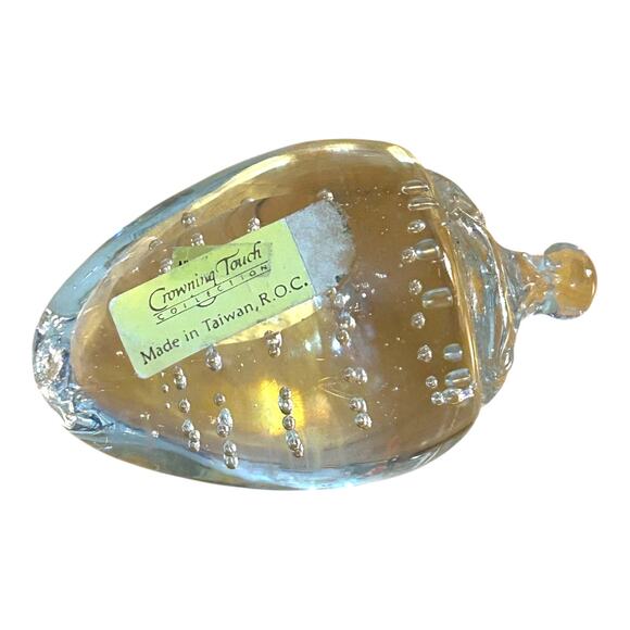 Vintage Crowning Touch Glass Strawberry Paperweight Controlled Bubbles Glass Art - Picture 3 of 3
